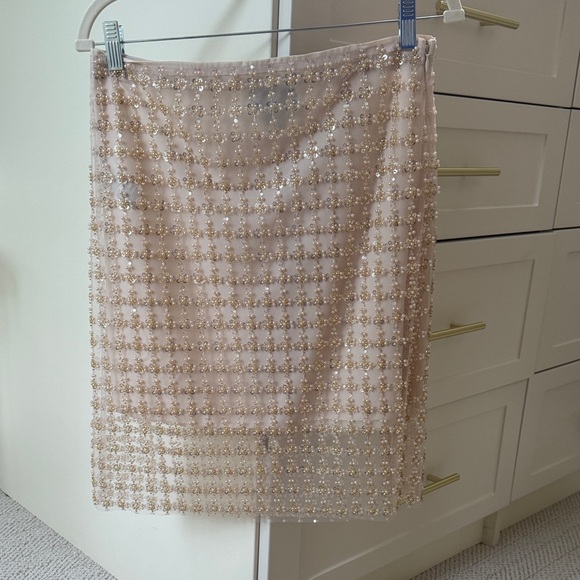 J. Crew Dresses & Skirts - Embellished Beaded Pink Cream Pencil Skirt NwT